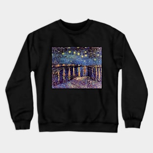 Starry Night Over the Rhone by Vincent van Gogh Crewneck Sweatshirt